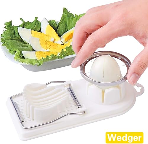 Vista 3 de Egg Slicer Cutter,2 in 1 Stainless Steel Cutting Wires Egg Slicer Multi Purpose Egg Dicer & Wedger