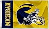 College Flags & Banners Co. Michigan Large Football Helmet 3x5 College Flag
