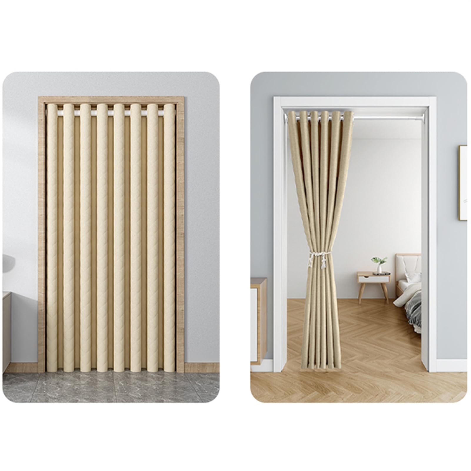 Blickdichte Vorhänge Thermovorhang Wärmeschutzvorhang Winddicht Kälteschutz Türvorhang mit Ösen Verdunkelungsvorhang für Balkontür Schlafzimmer Grau 270x220cm