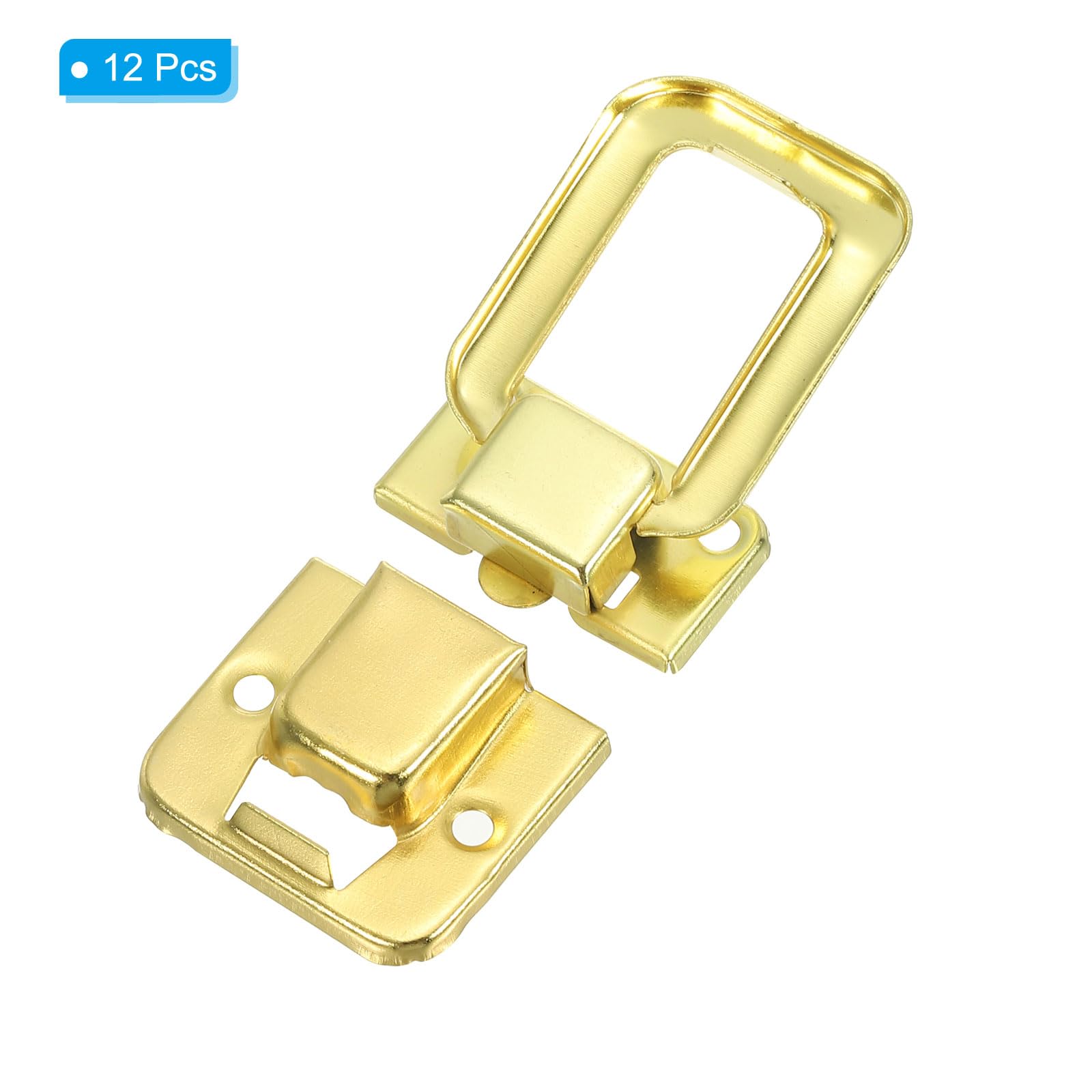PATIKIL Toggle Catch Lock 1.4" x 0.9", 12 Pack Metal Buckle Hasp Lock Latch Clasp for Jewelry Box Wooden Case Decoration Gold - Image 3