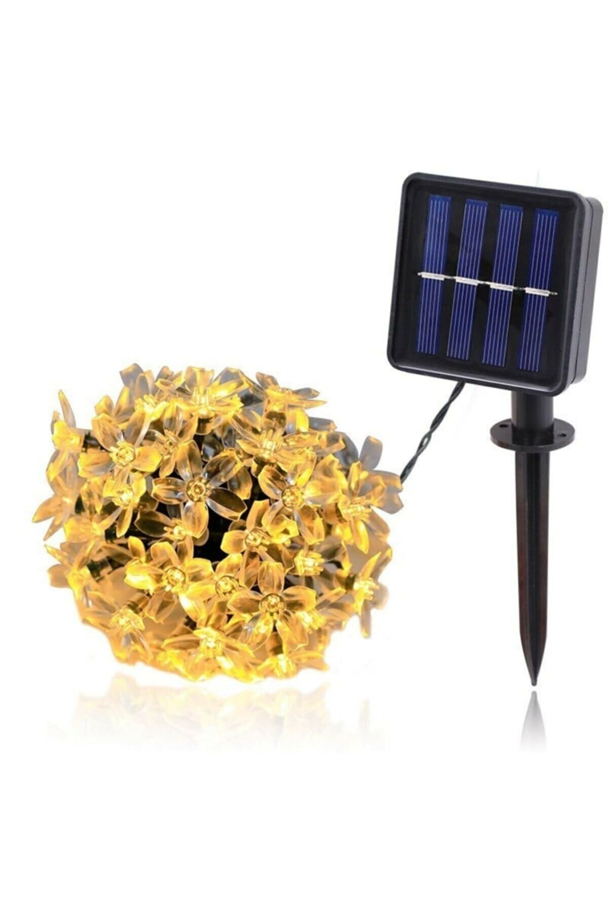 Chermik Çiçek Desenli 30 Led li Solar Bahçe Lambası Güneş Enerjili 2 Fonksiyonlu Bahçe Led