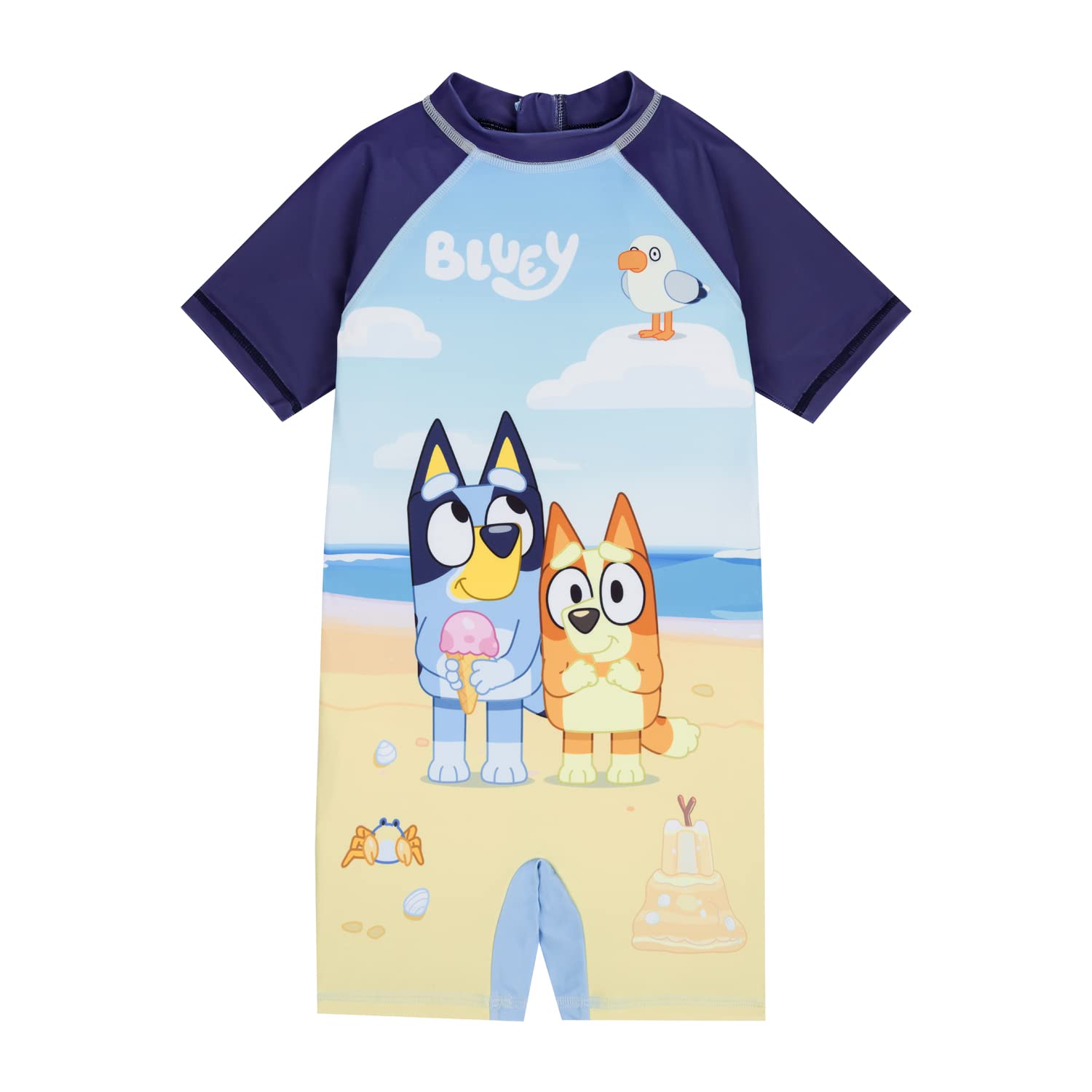 Bluey Unisex Kids Blue Y Kids Surfsuit Swimsuit, Ages 3 To 8 Years Old (As8, Age, 6_Years, 7_Years, Regular, )