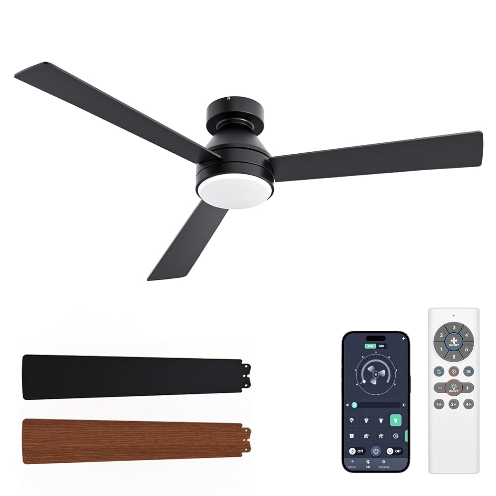 VOLISUN Ceiling Fans with Lights Flush Mount
