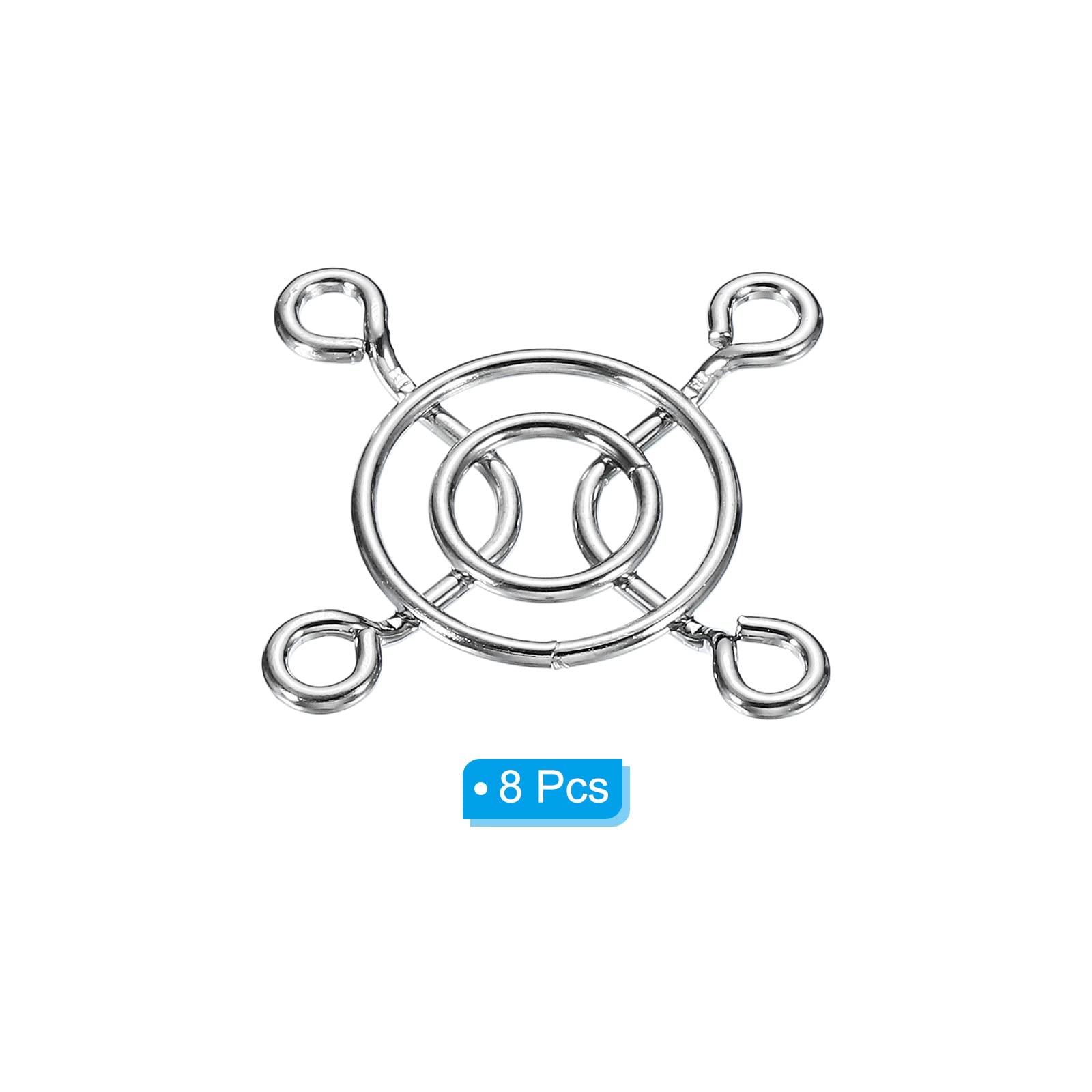 PATIKIL 30mm Ventola Dito Griglia, 8pz Metallo Griglia Protezione Protezione con Vite per Ventola Copertura Protettiva Fai-da-Te, Argento