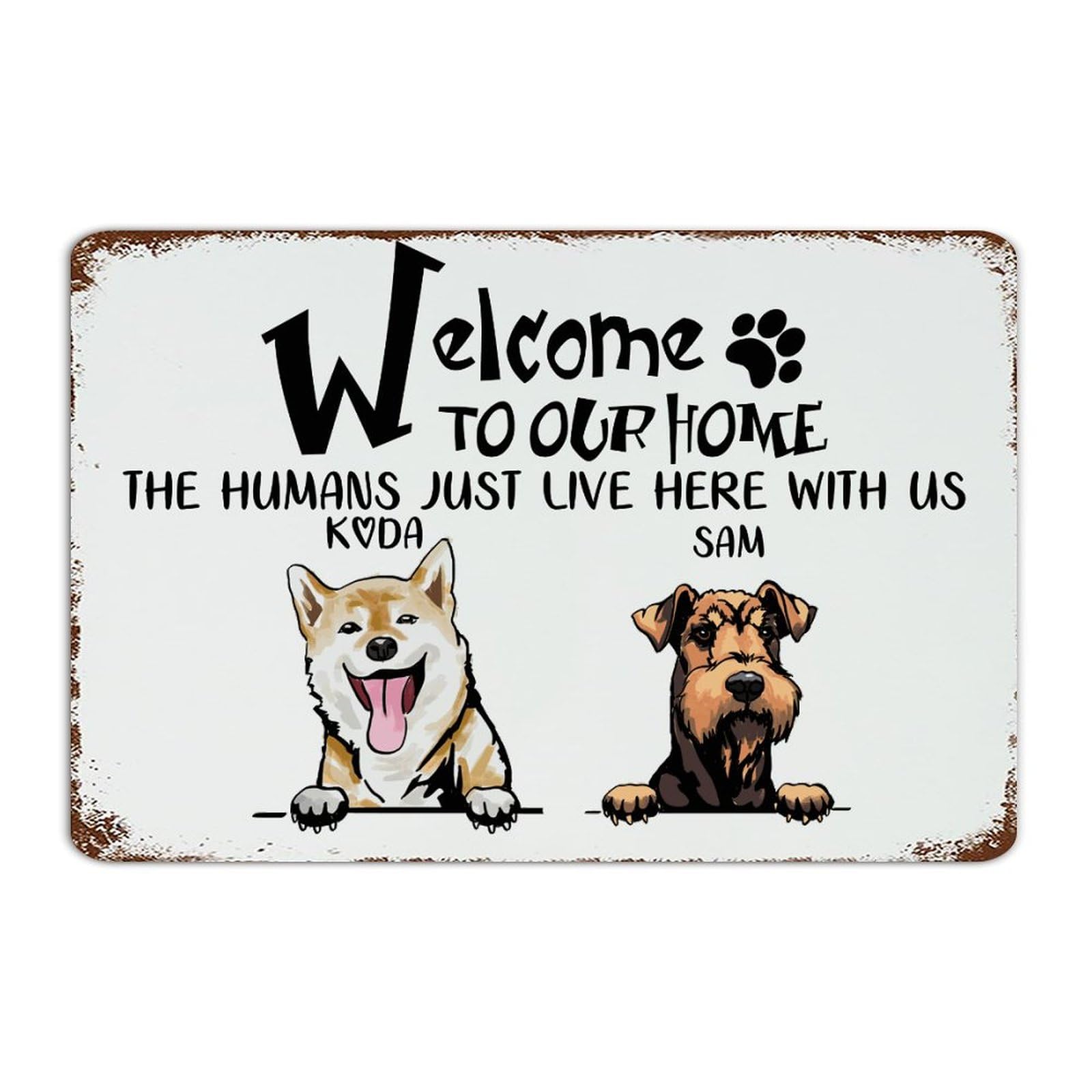 Plaque en métal cadeau idéal crémaillère pour les propriétaires de chiens et chats
