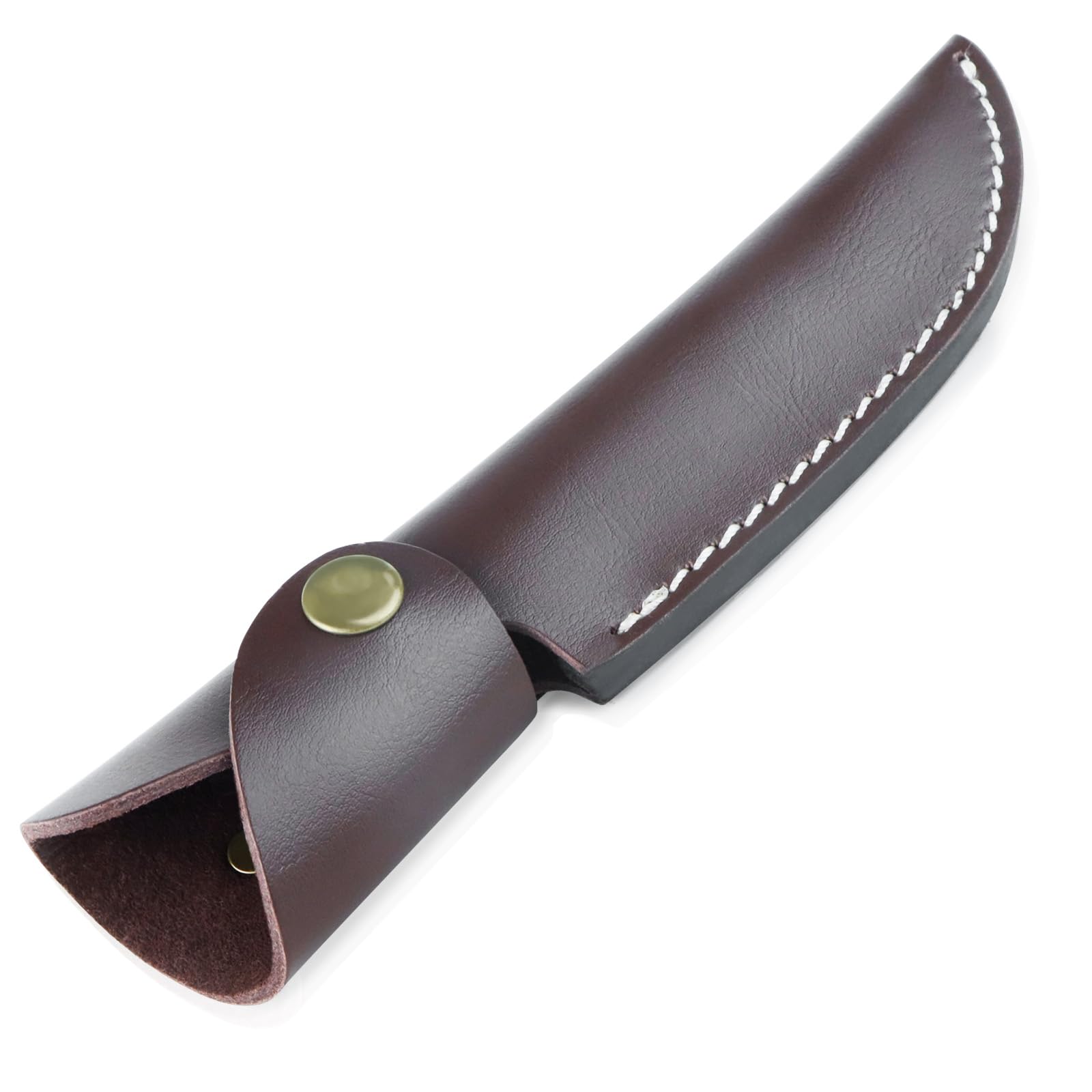 Fodero In Pelle Marrone Per Coltello - Fatto A Mano, Copertura Totale Lama