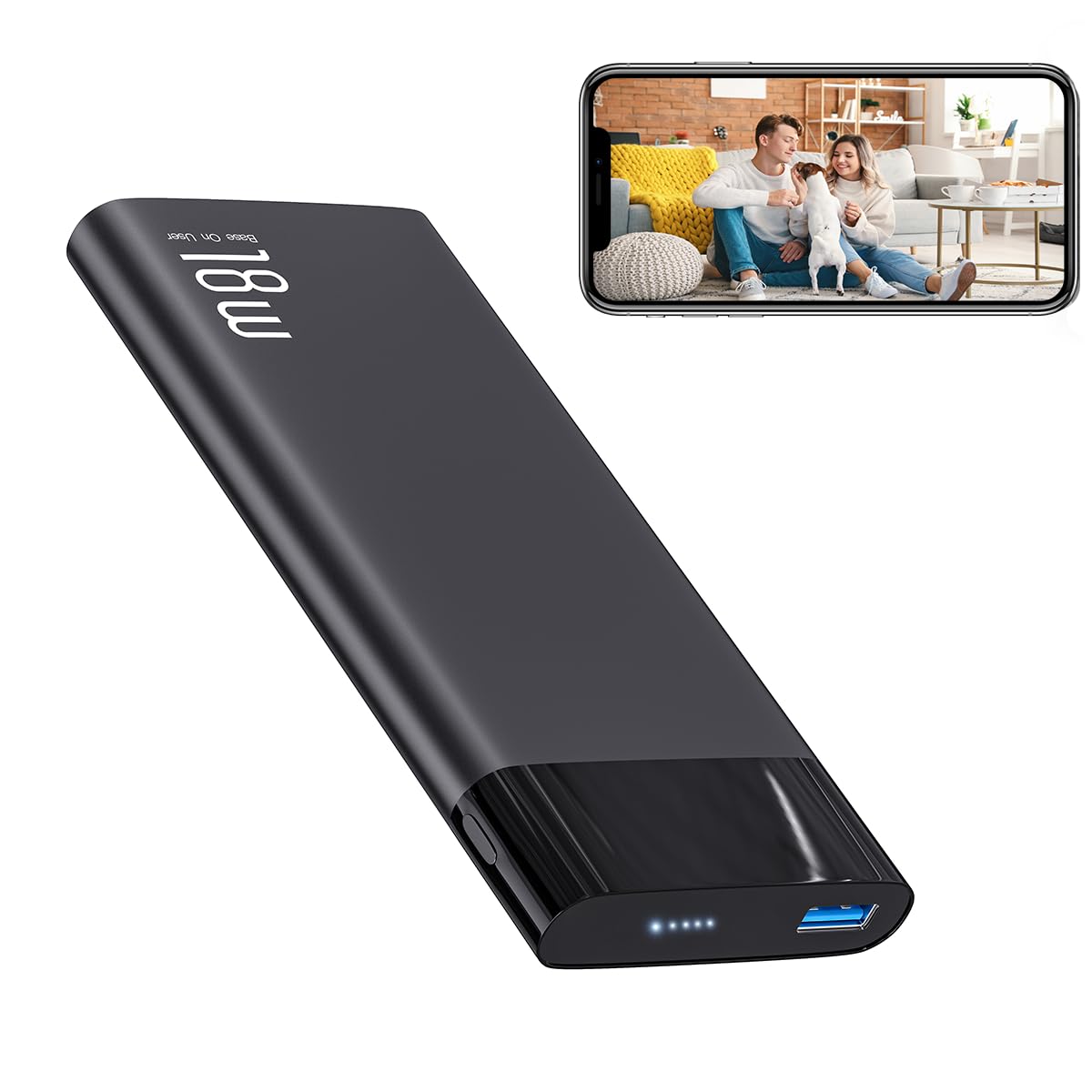 LIZVIE Power Bank Camera Hidden Camera 10000mAh Portable Charger Spy Cameras 1080P Motion Detection Night Vision App Control