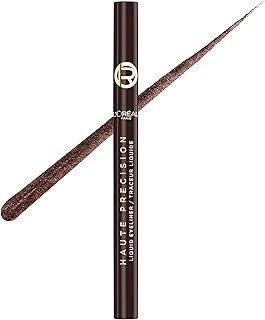 L'Oreal Paris Haute Precision Waterproof Liquid Eyeliner, Smudge-Proof Eye Liner with Micro-Tip, for up to 28HR Eye Makeup Wear, 020 Brown Leather