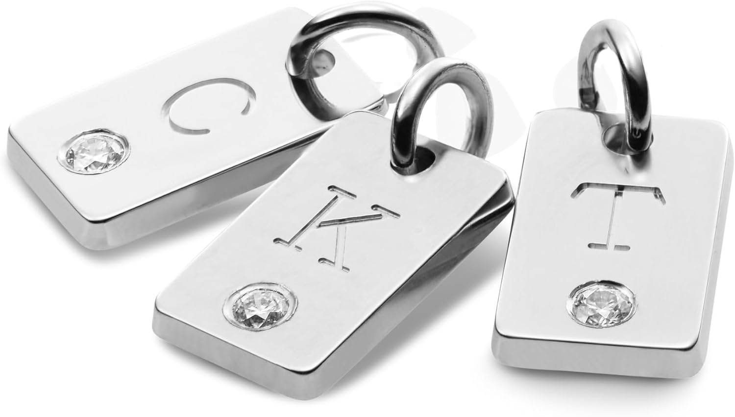 OAK & LUNA - Willow Initials Pendant Necklace - Sterling Silver, 18K Gold Vermeil,14K Yellow and White Gold - Diamond Options - Tag, Disc, Card, Drop, Enamel