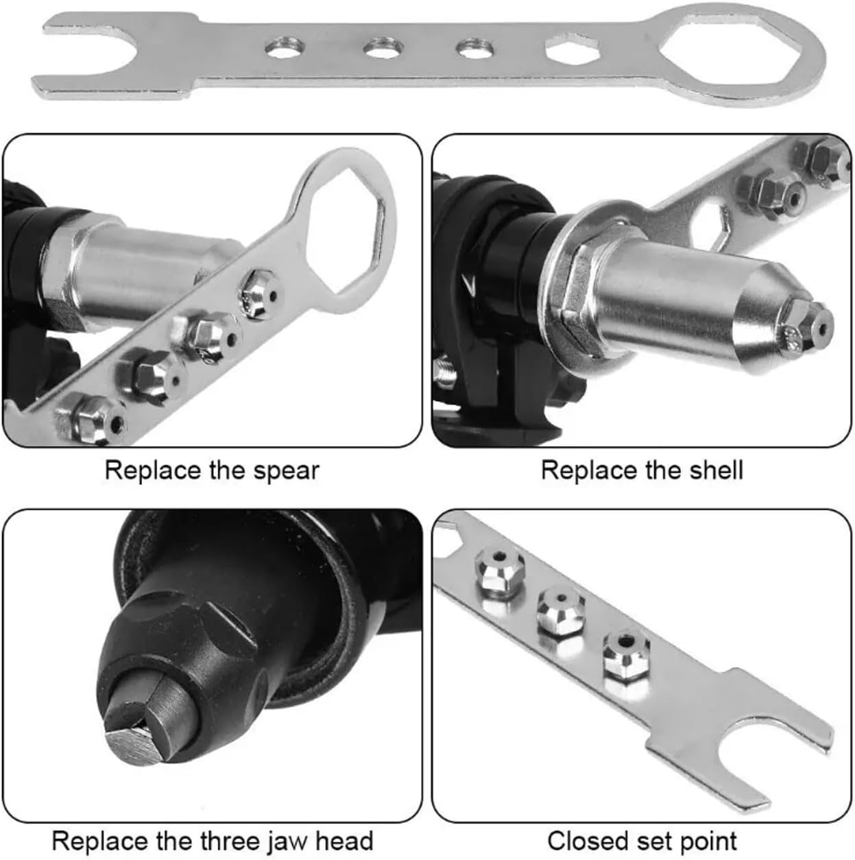 Electric Riveting Gun Adapter, Rivet Gun Accessory, Electric Drill Rivet Machine, Grab Rivet and Nail, Electric Drill Rivet Gun Adapter, Power Hand Tool Riveting Kit