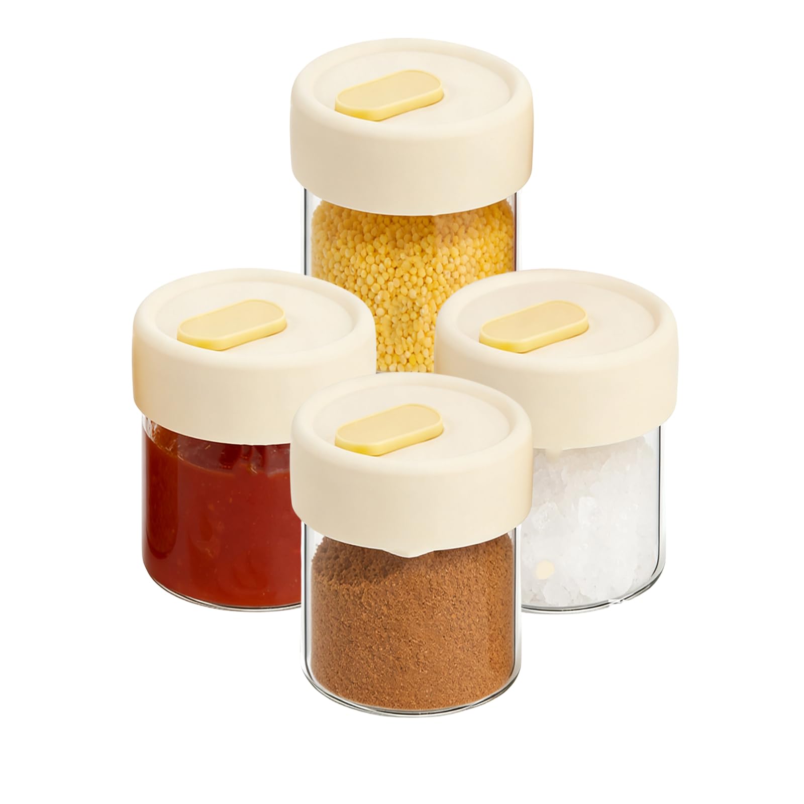 Piceioep Sturdy Kitchen Storage Glass Jar Feature Secure Seal and Clear Designs for Efficient Ingredient Management in Daily Cooking Sealed Glass Container