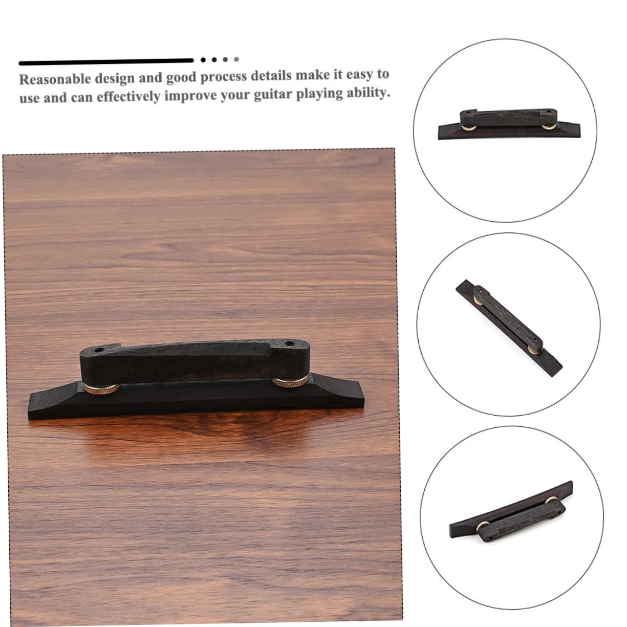 Abaodam 3pezzi Ponte Legno Per Chitarra Folk Accessorio Per Sostituzione Professionale Design Elegante e Struttura Semplice Per Musicisti e Appassionati Chitarra
