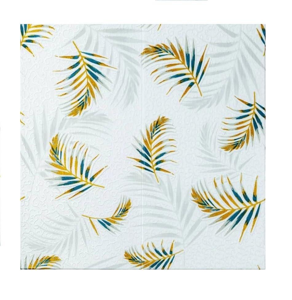Image of CVD 3D PE Foam Self-Adhesive Wall Stickers | Pattern White Wallpaper for Home, Hotel, Living Room, Bedroom & Cafe | DIY Decorative Panel (70 x 70 cm, Approx. 5.8 Sq. Feet, 1 Piece)