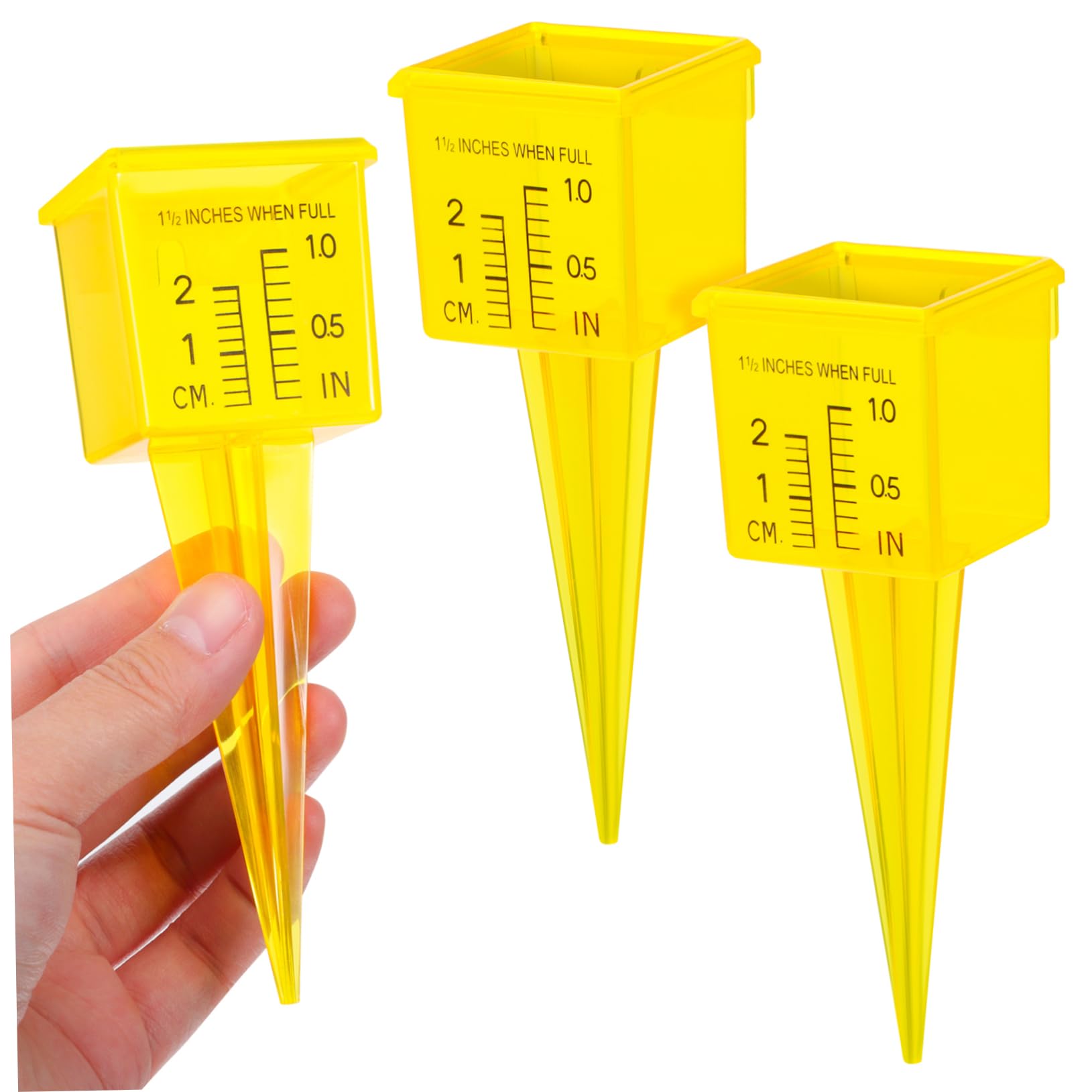 Milisten 3Pcs Rain Gauge Tool Accurate Plastic Water Measuring Device for Lawn Garden for Monitoring Rainfall and Irrigation Levels Outdoor Spaces