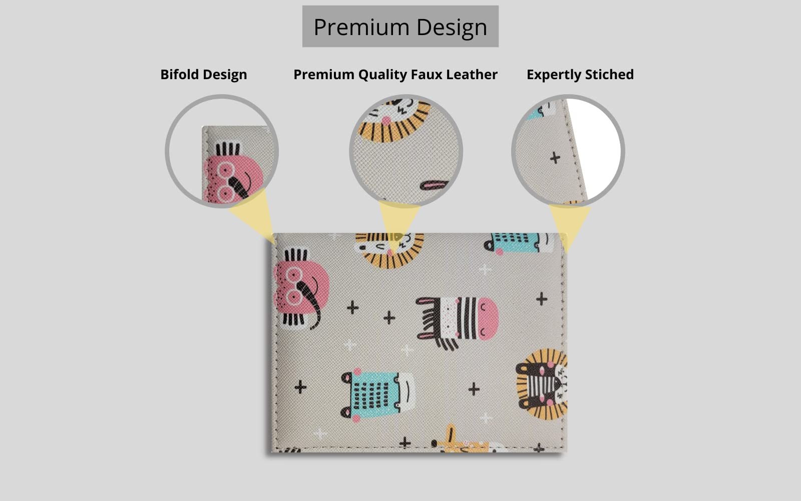 3-Pack Faux Leather Card Holder for Passport, ID, Insurance, Receipts, and Coupons (4 x 3 Inches)