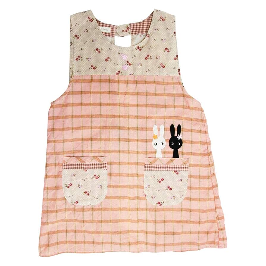 Amazon｜Toy's House うさぎ 刺繍 エプロン ピンク 花柄