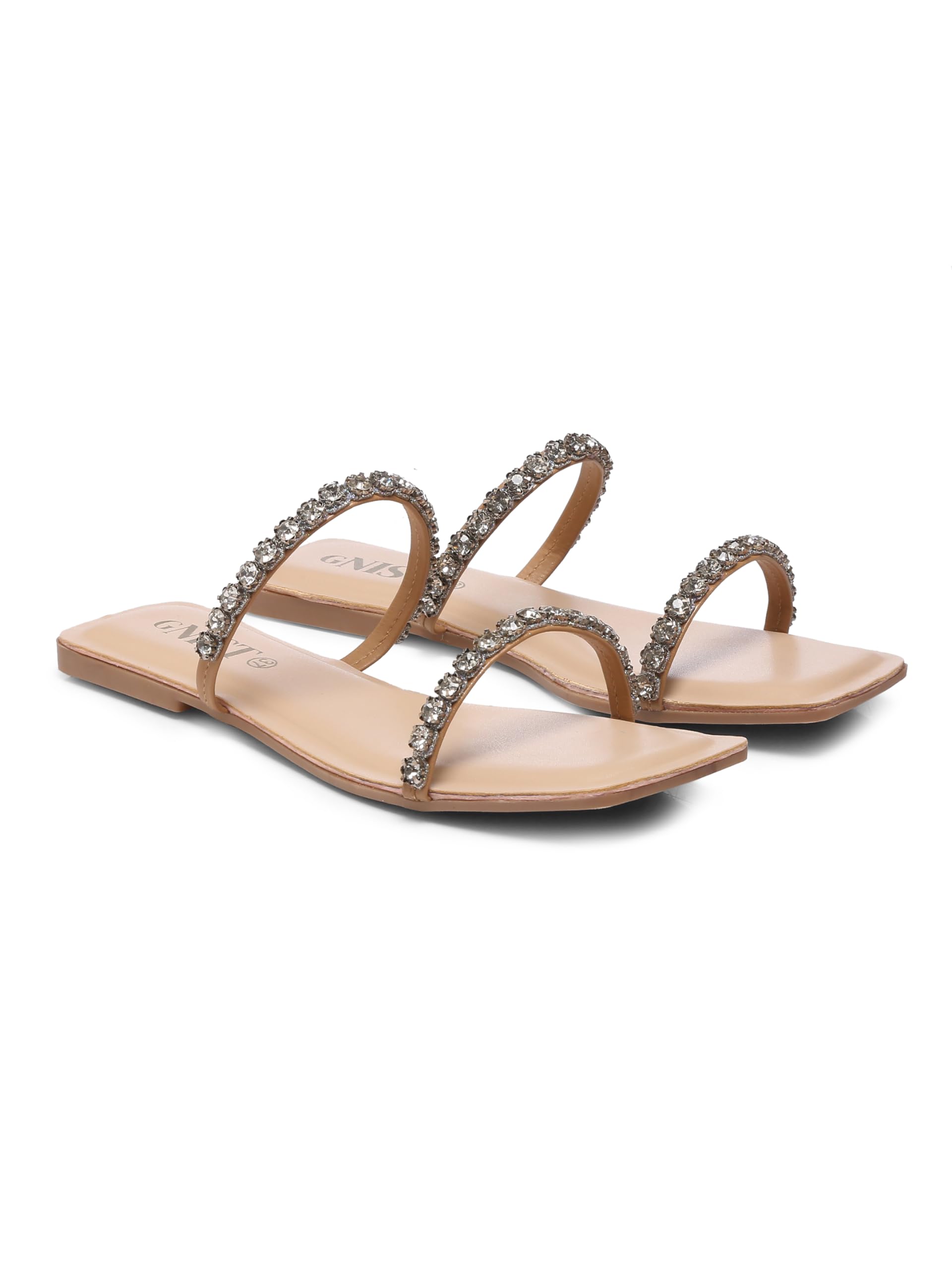 GNIST Beige Embellished Flats Heel, Stylish Fashion Sandal, Comfortable & Lightweight, Office, Party and Formal Occasions for Women Footwear, Size Uk - 7 (B0CWDXVL89) Amazon Price History, Amazon Price Tracker