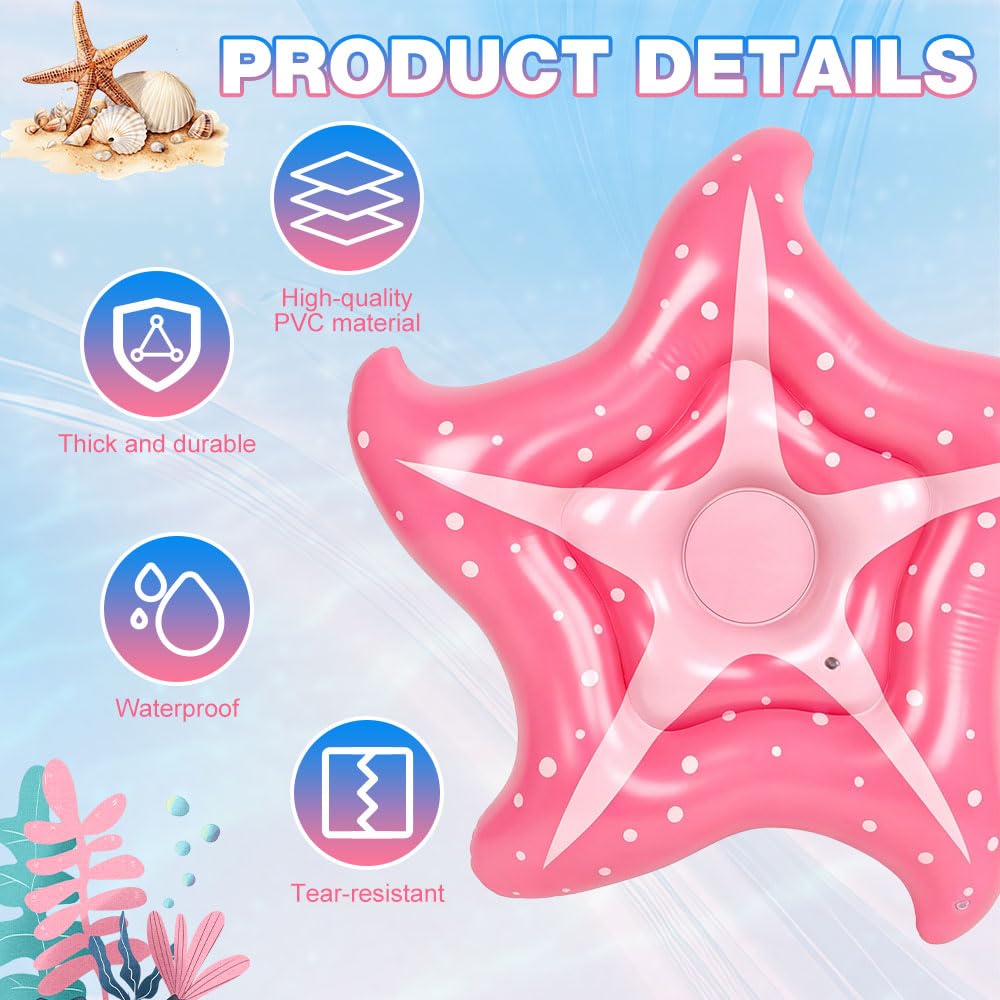 Flotadores Piscina Estrella, 150cm Hinchable Piscina, Colchoneta Piscina Adultos para Fiestas Acuáticas, Verano, Lago, Playa, Flotador de Agua