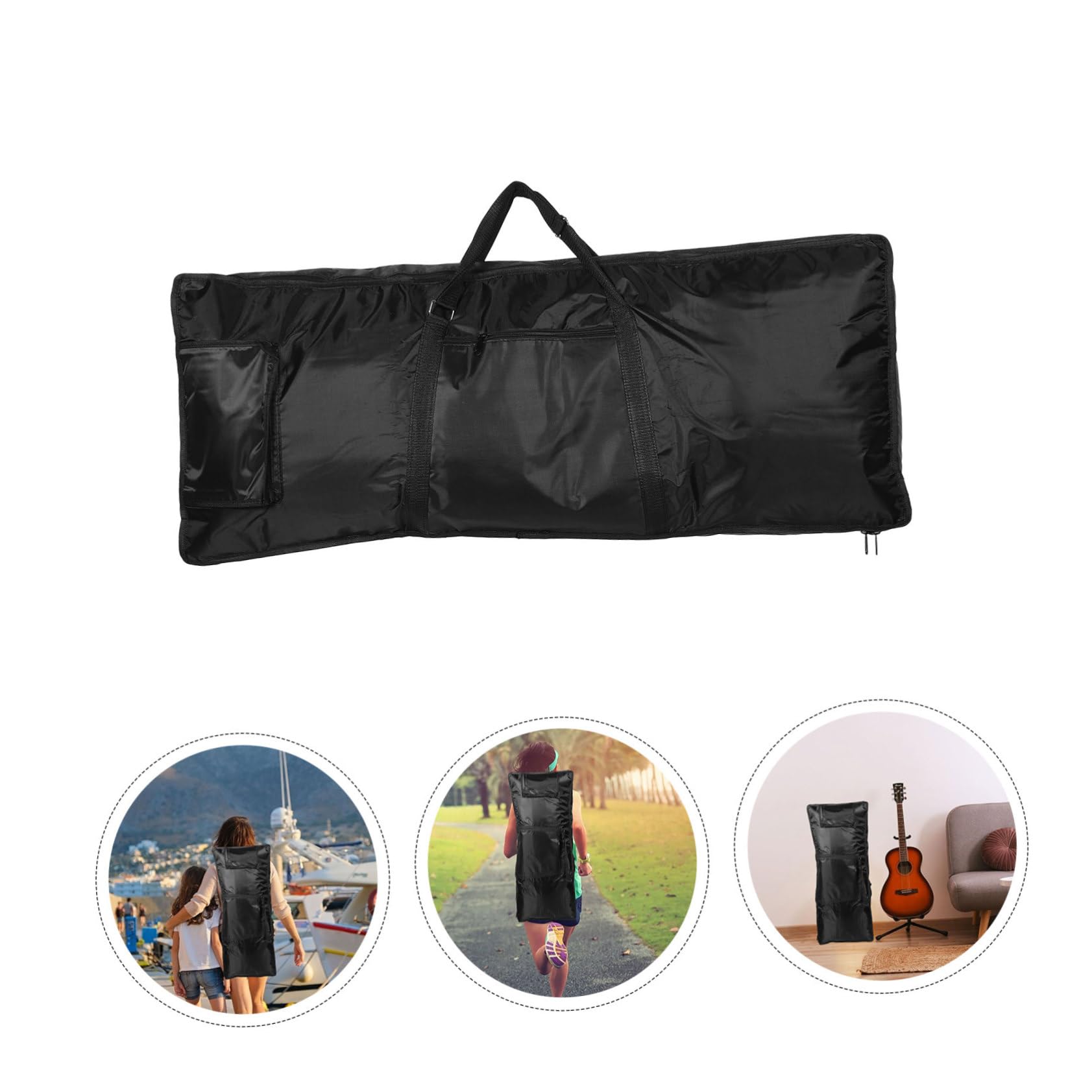 Borsa per Tastiera Elettrica 61 Tasti Oxford Argento | Imbottita e Rinforzata, Doppie Tracolle, Capienza Grande per Spartiti e Accessori