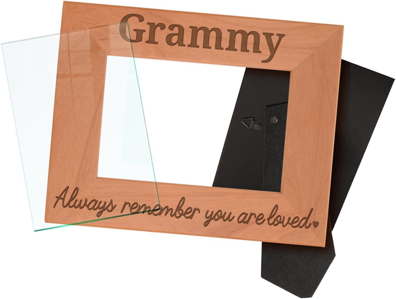 ThisWear Grammy Photo Frame Grammy Always Remember You Are Loved Wood Engraved 4x6 Landscape Picture Frame