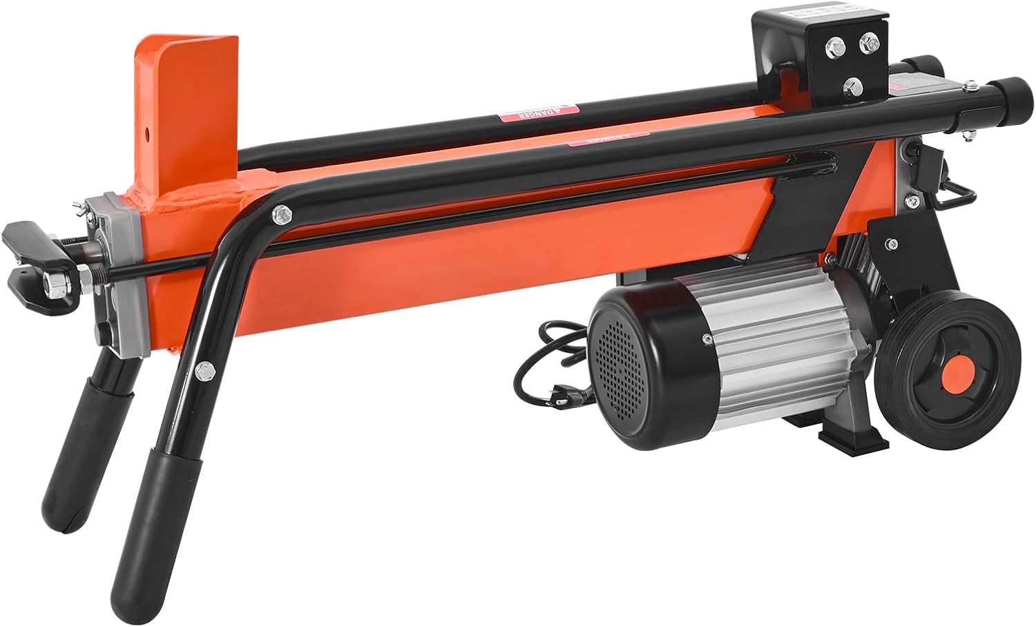 VEVOR Electric Log Splitter side view with wheels and stand