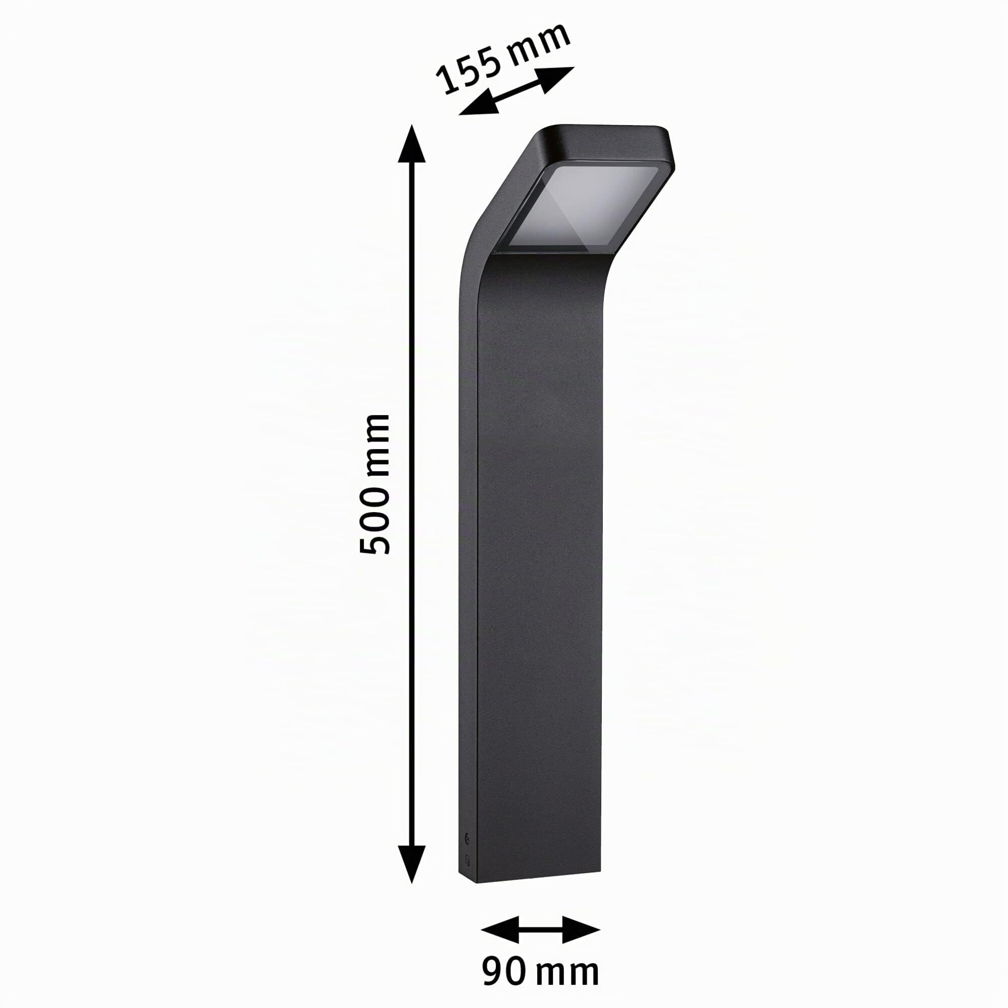 Paulmann 94746 LED Außenleuchte Pollerleuchte Kulma seewasserresistent IP44 500mm 3000K 7,5W 520lm 230V Anthrazit Alu Warmweiß