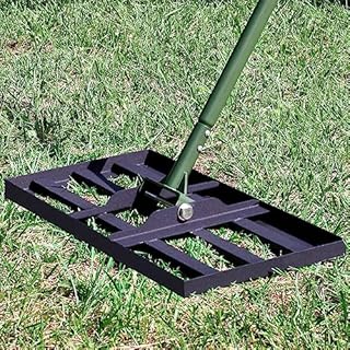 PLBBJH Lawn Leveling Rake,20" x 10",Weigh 12 lbs-Upgraded version of the Thickened base and Extended Rubber Grip for Leveling Lawns,Sand,and Soil in Gardens,More Stable and Firm
