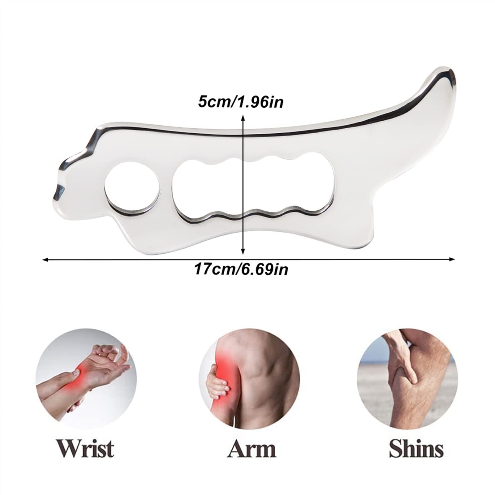 MOBYAT Herramienta de Masaje Gua Sha Profesional, Herramientas de Masaje de raspado Gua Sha de Acero Inoxidable, Gran Herramienta de movilización de Tejido Suave, 1 Uds. (Color : Style 8)