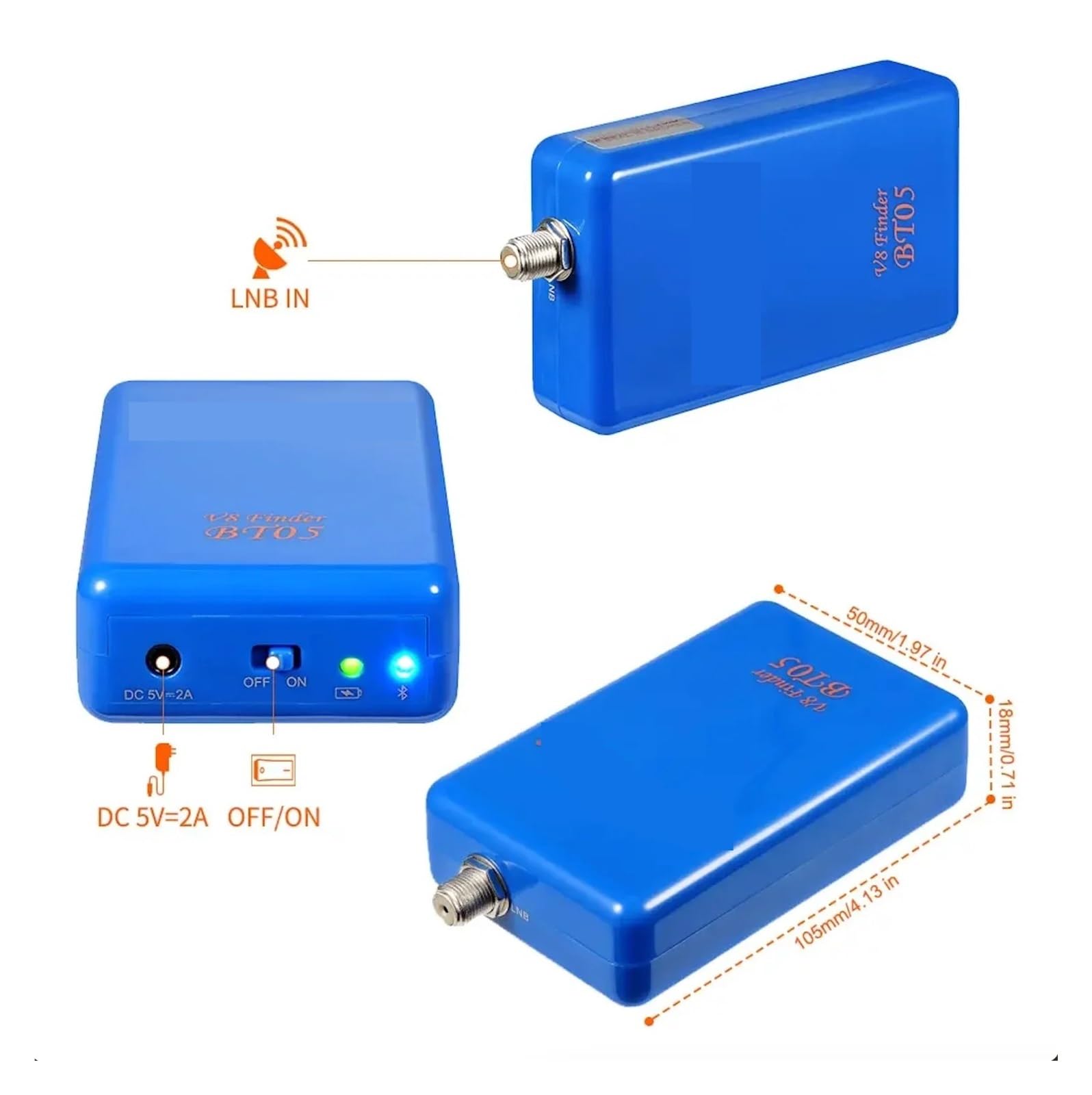 Récepteur satellite V8 Finder prend en charge la batterie LI-on 1080P à l'intérieur du chercheur numérique Satellite DVB-S2 pour antennes de systèmes de réception à distance