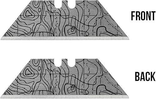 Miniatura 4 de NDZ Performance Reemplazo de hoja de acero para cuchillos utilitarios y cortadores de caja, diseños personalizados grabados con láser de doble cara,
