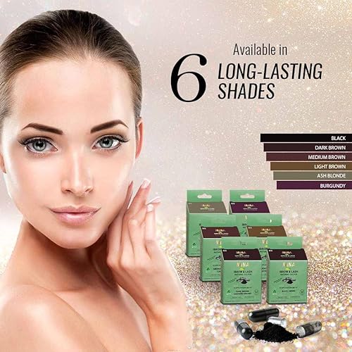 Miniatura 7 de Mina iBrow - Kit de tinte para cejas y pestañas Polvo de tinte natural para cejas, coloración puntual de larga duración, a prueba de manchas y