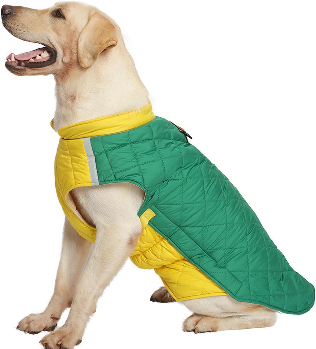 大型犬用パファージャケット保温性パッド入り犬用防寒ベスト（Dリング付き）反射素材・調節可能中型～大型犬用ペット用雪用ジャケット