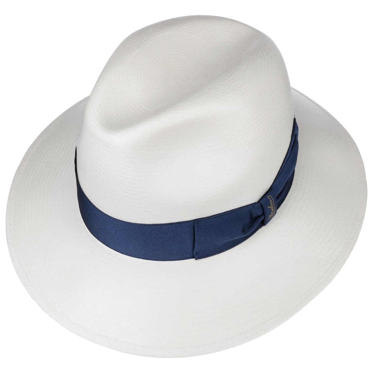 Borsalino Chapeau Panama Big Brim Femme/Homme - Made in Italy Paille de Bogart avec Ruban Gros Grain, Grain Printemps-ete Ete
