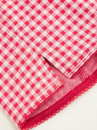 CIDER Leggings for Women Slim Fit Gingham Checked Capri Mid Waist Knit Fabric Lounge Pants4