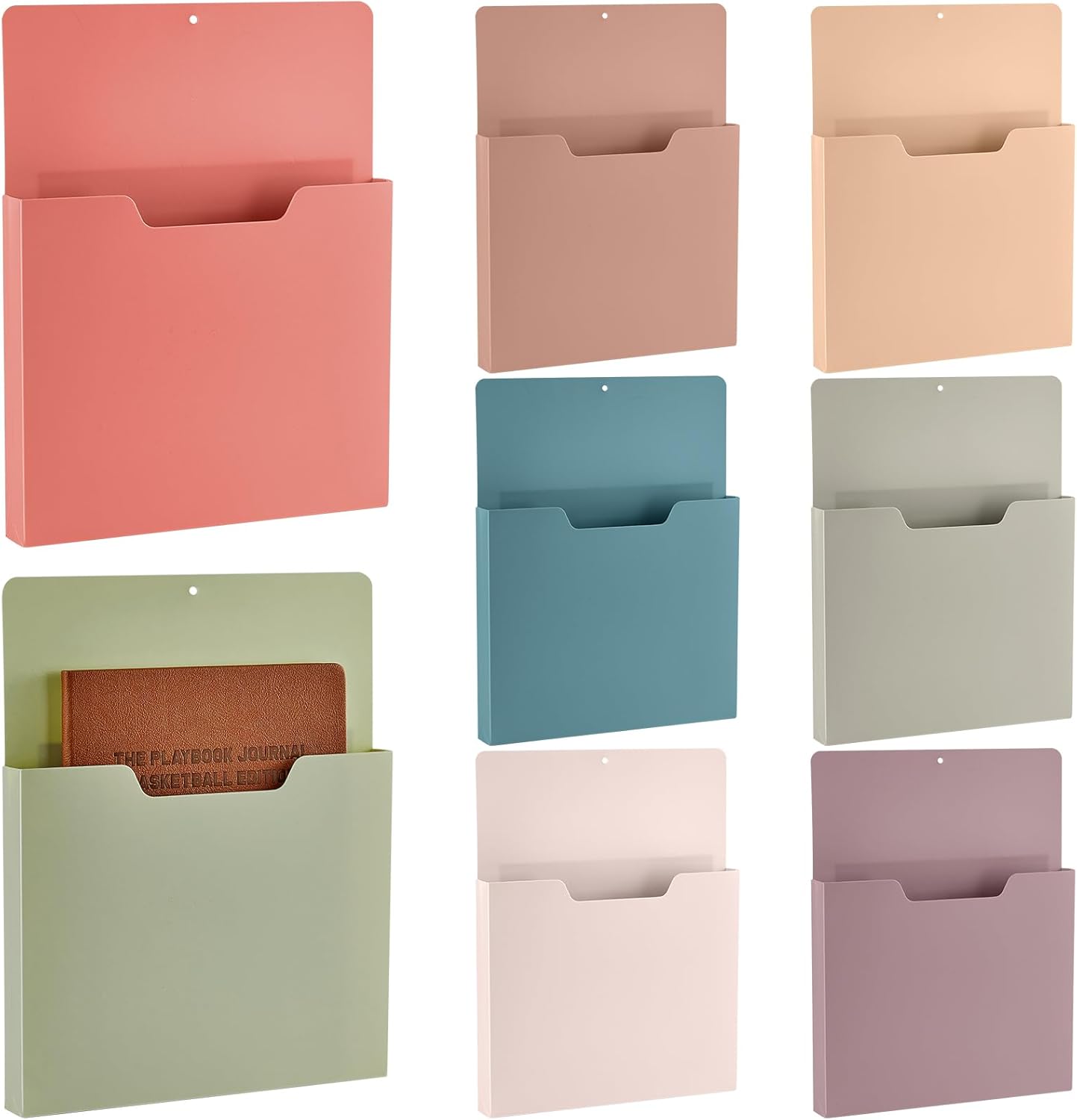 gisgfim 8 Pcs Magnetic Wall File Organizer Magnetic File Paper Holder Hanging Refrigerator Magazine Mail Holder for Planners Letters Documents Whiteboard Classroom Office Home (Retro,10 x 13 Inch)