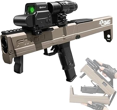 Amazon Co Jp Azuro サブマシンガン おもちゃ 折りたたみ可能 排莢式 スポンジ弾 ホビー