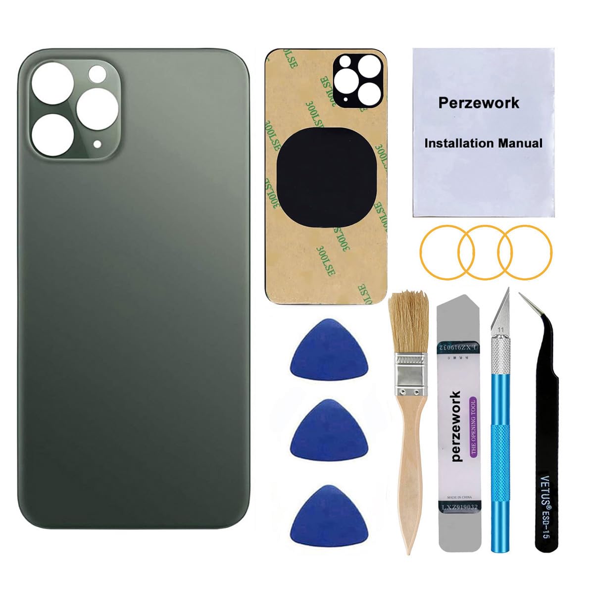 iPhoneアクセサリー Iphone 11pro 3 COMPLETE SET ACCESSORIES Amazon.com: Perzework OEM Rear Back Glass Replacement for iPhone