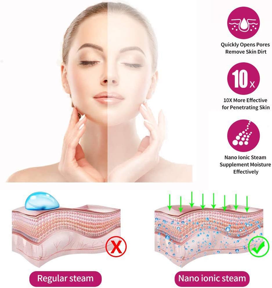 Facial Steamer, Face Steamer, Face Steamer for Facial Deep Cleaning, Facial Steamer For Face Pofessional, Steamer for Face, Facial Steamer for Facial Deep Cleaning, Mist Facial Steamer by EMISK