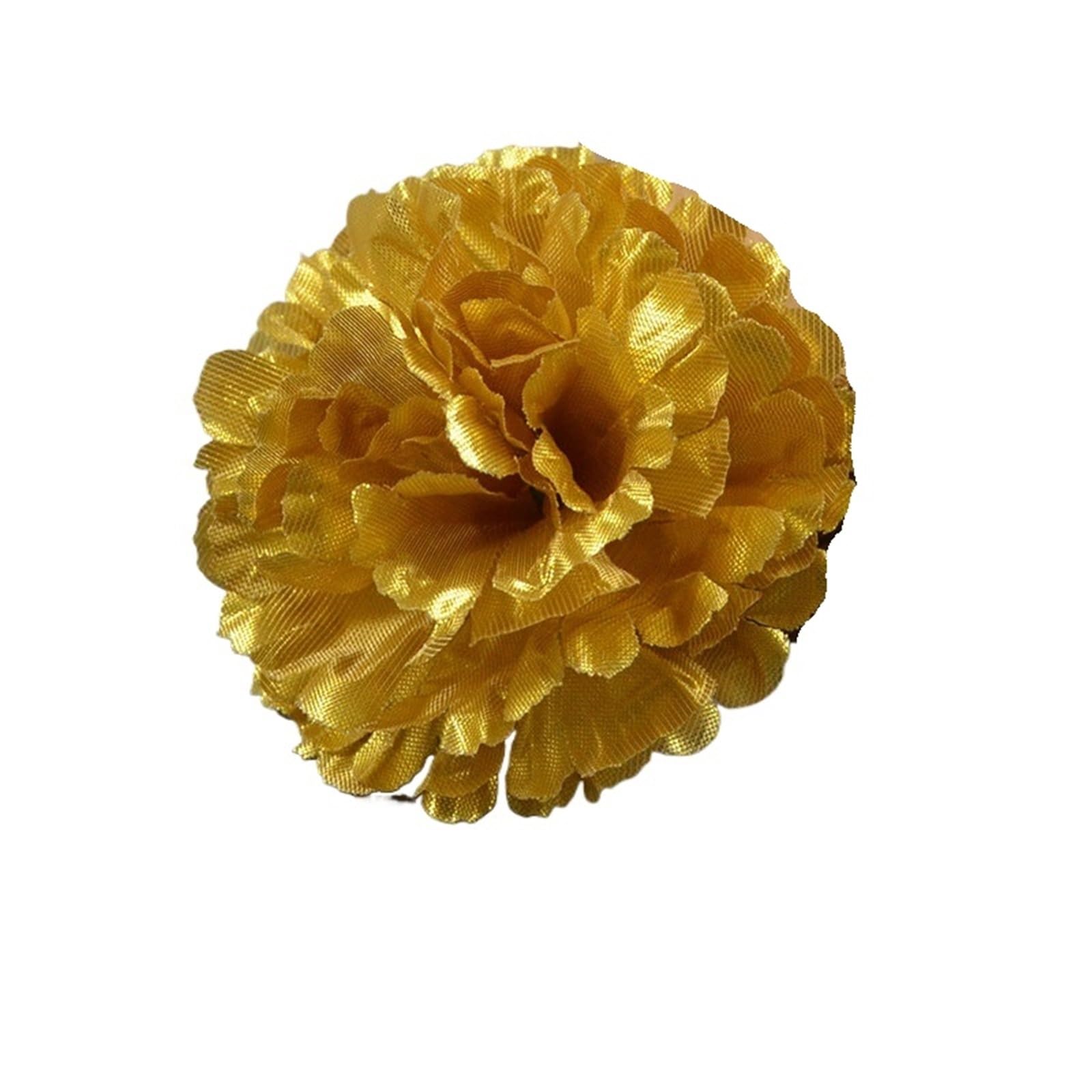 MDSRFGN Fabric Flowers 100pcs 9cm 16Colors Fabric Artificial Carnation Silk Flower Heads DIY Arch Flowers Wedding Vine Decoration(Gold)