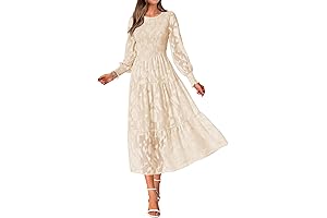 Elegant Long Sleeve Casual 2024 Wedding Guest Floral Dresses