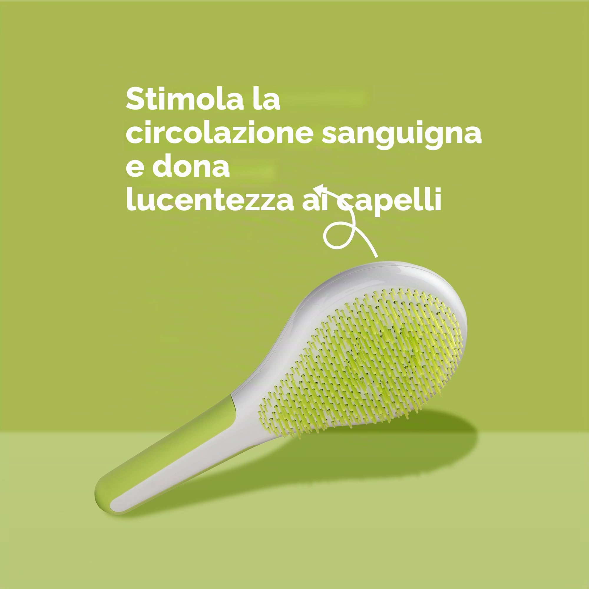 Michel Mercier Districante per Capelli Bagnati e Asciutti - Manico Antiscivolo per Capelli Sani e Brillanti - Capelli Regolari - Verde-Bianco - 1 pc