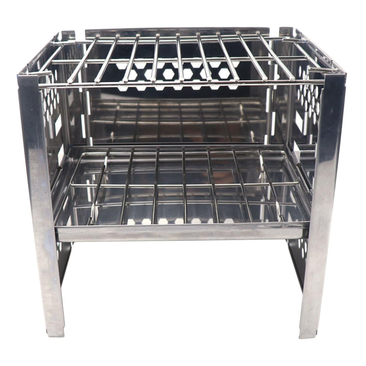 Milisten Portable Charcoal Grill Stainless Steel Bbq Outdoor Camping Stove Grilling Set