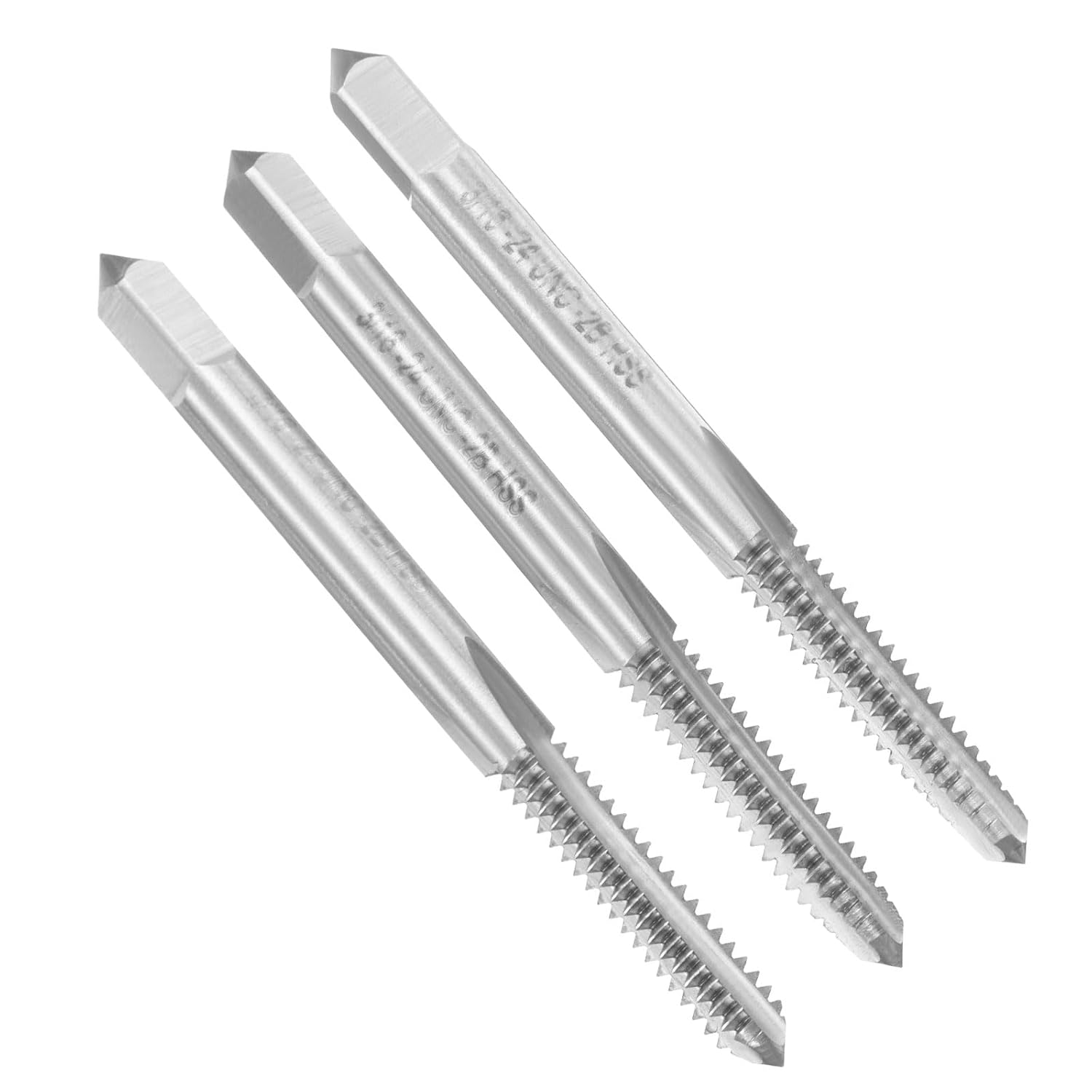3pcs Hand Tap Set, 1/4"-20BSW Taper//Bottom Thread Screw Taps, High Speed Steel Hand Threading Tapping Tool Kit