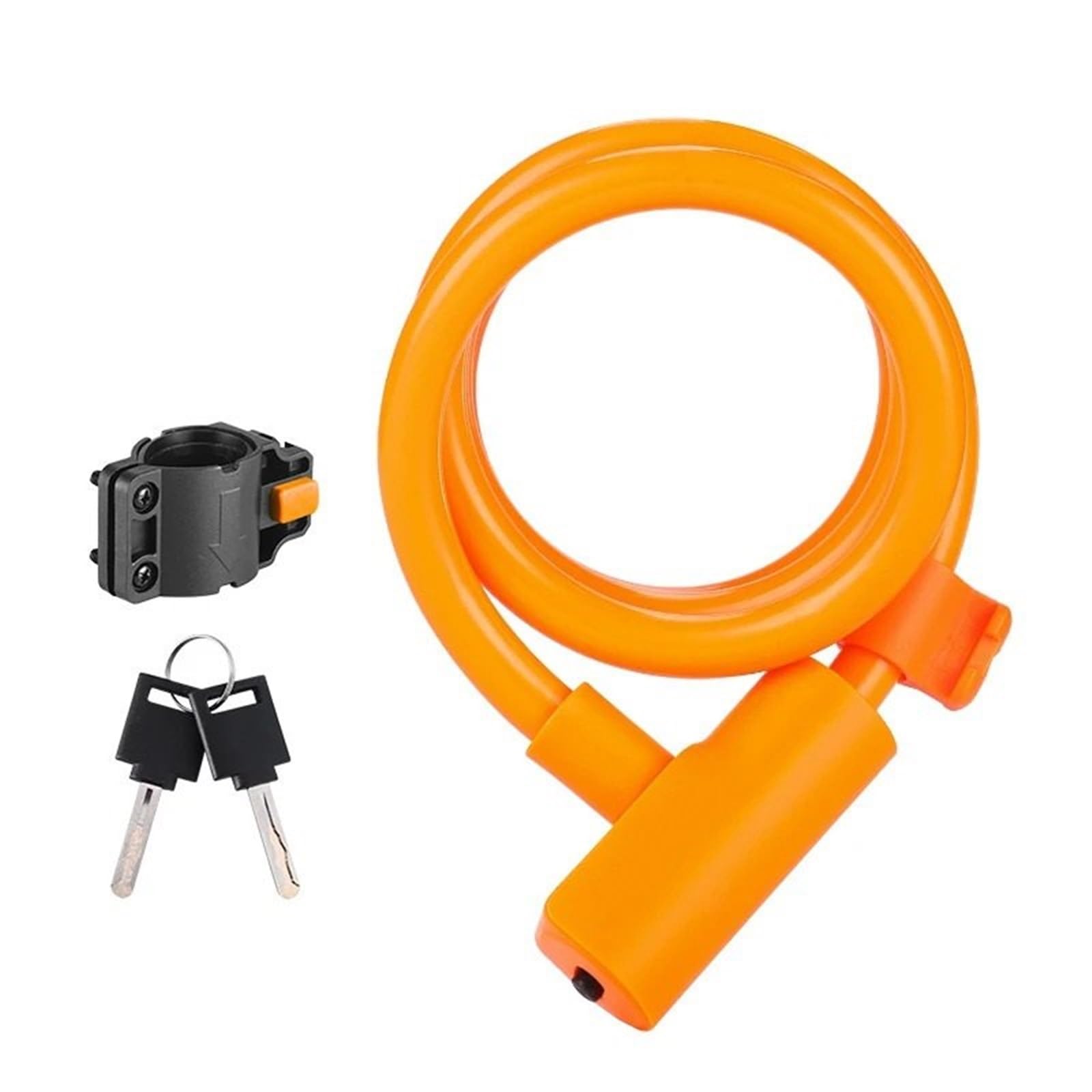 Alxyutek 1.15M Orange Security Lock Anti-Theft Cable Bike Lock Mtb Road Motorcycle Bicycle Locker 110Cm Length With Mount Brake Throttle Lock
