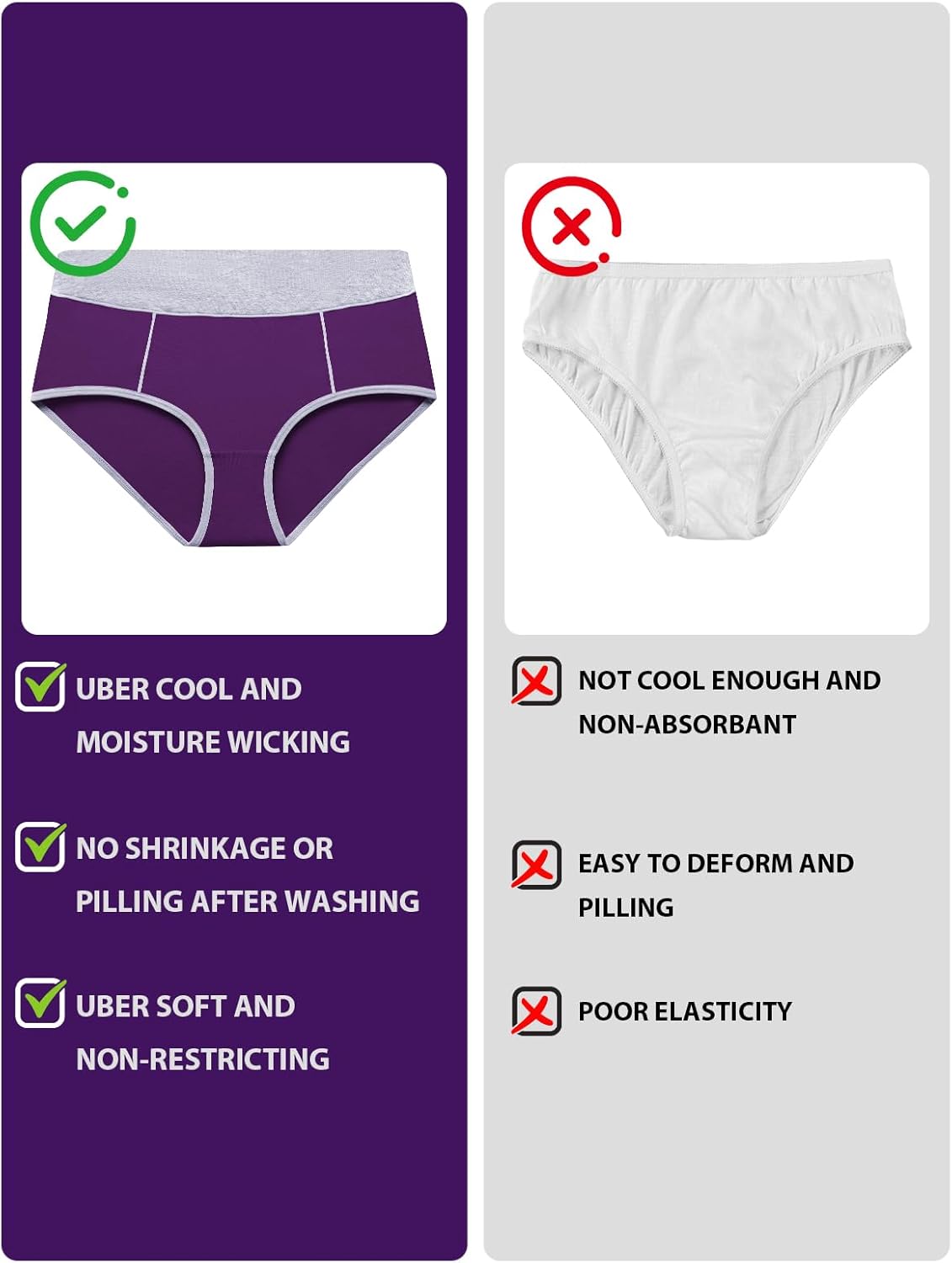 Womens Cotton Underwear Hipster Ladies Panties for Women Mid Rise Coverage Briefs S... - Image 7