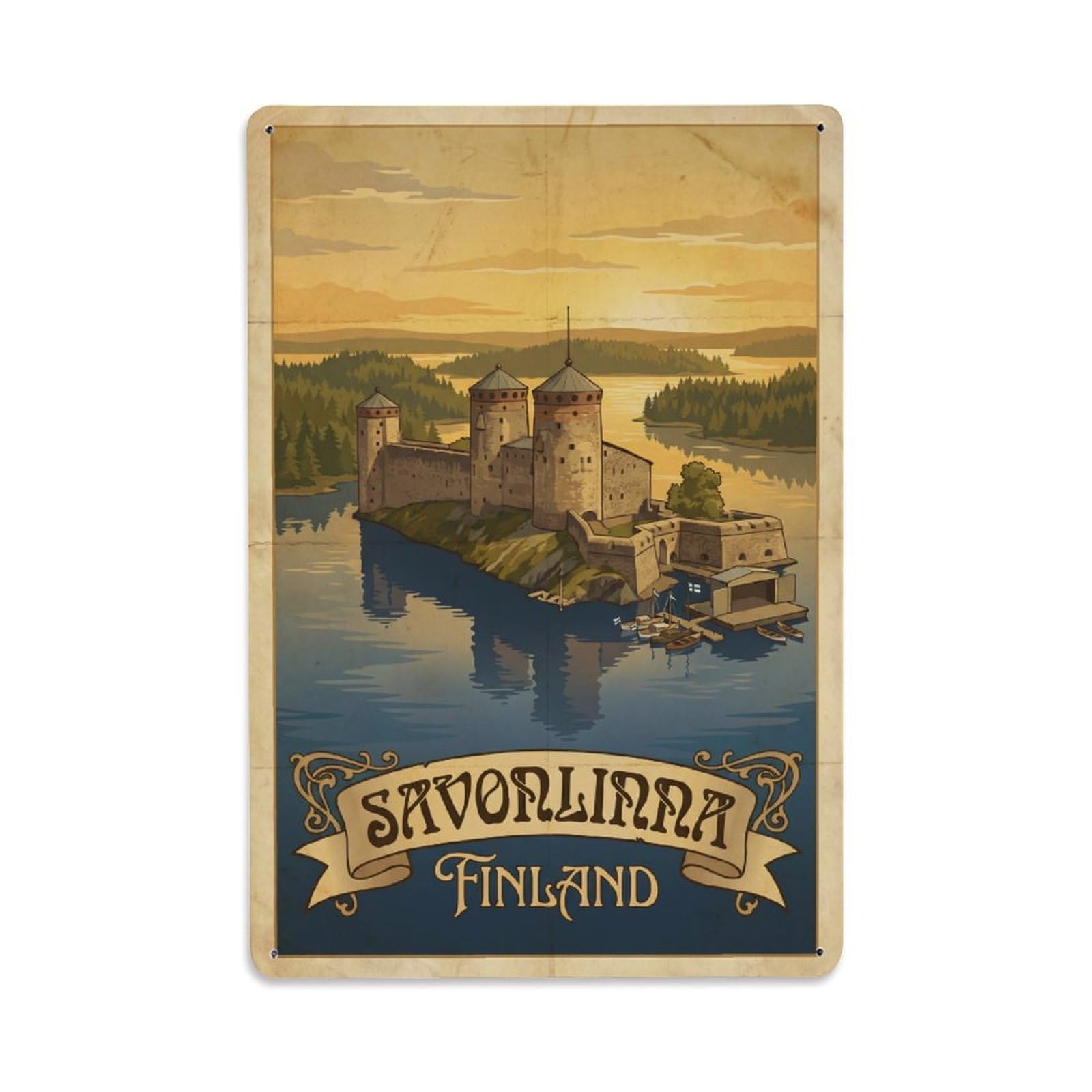 Travel Finland Savonlinna Retro Metal Tin Sign