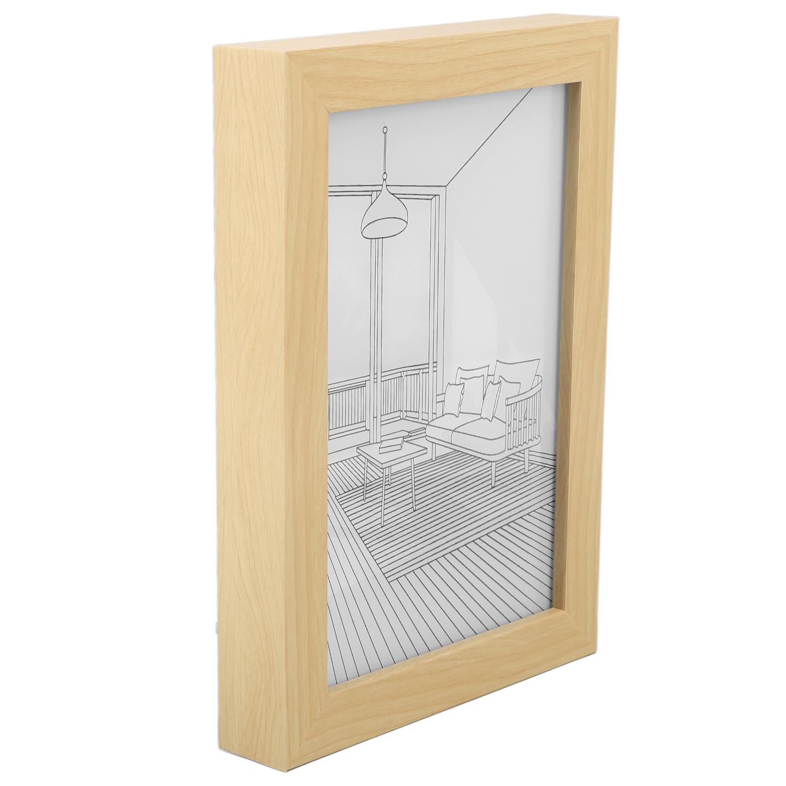 LED Glowing Photo Frame, Nanmu and Acrylic LED Decorative Light Painting 3 Lighting Modes Press Buttons Control LED Brightness for Gift (S)