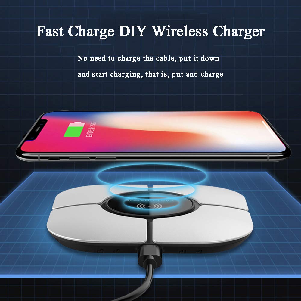 Caricabatterie Wireless Veloce 10W per iPhone XS/XR/X con Base di Ricarica Rapida Fast Charge Wireless Qi da per Galaxy e per Tutti i Dispositivi con Tecnologia Qi, Gold