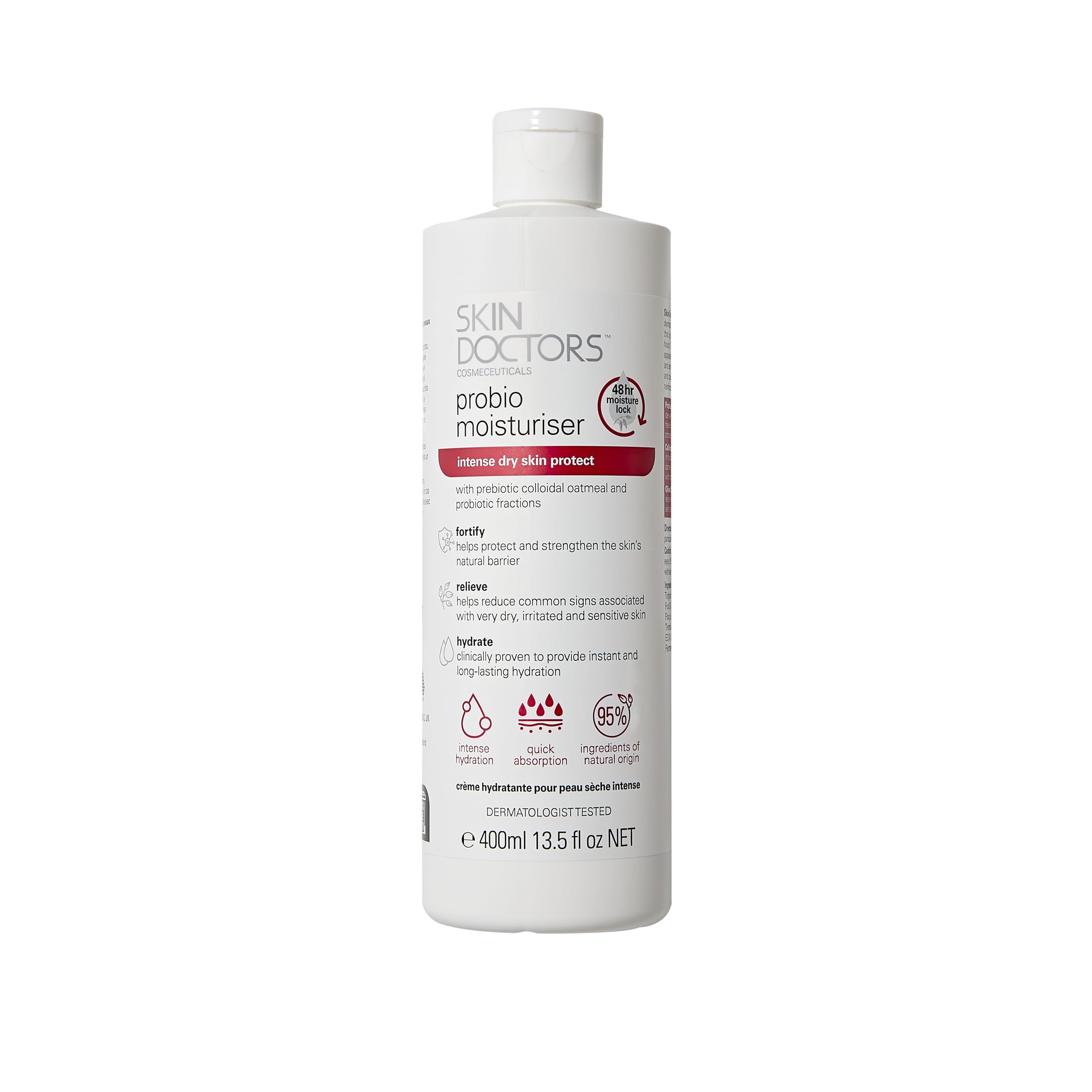 Skin Doctors UK Probio Moisturiser, 48-Hour Hydrating Body Lotion, Dermatologically Tested