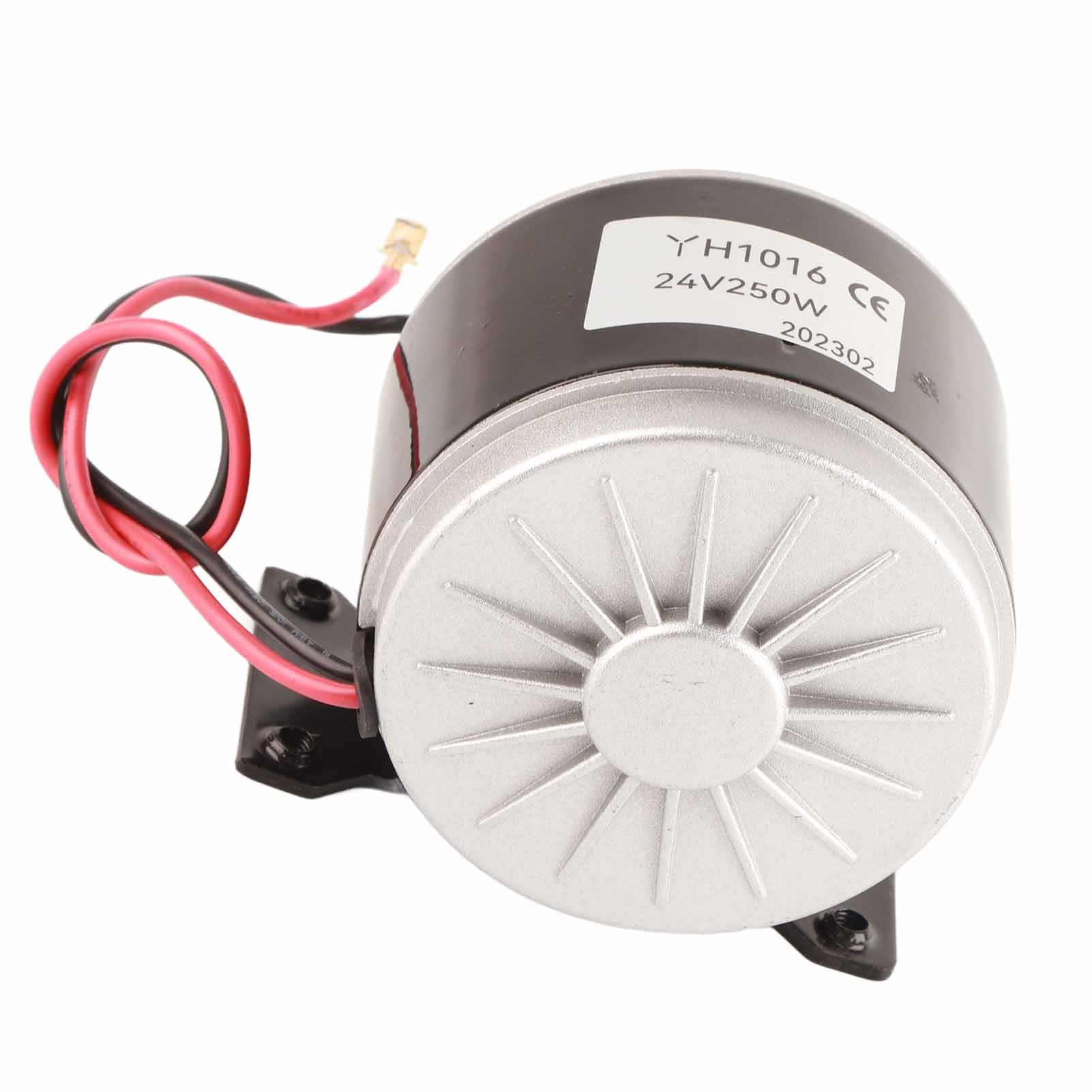 YH1016 Motore elettrico a spazzole da 24 V, 250 W, motore CC ad alta velocità di 2750 giri/min per scooter elettrici e veicoli fuoristrada, con pignone a 11 denti e staffa di